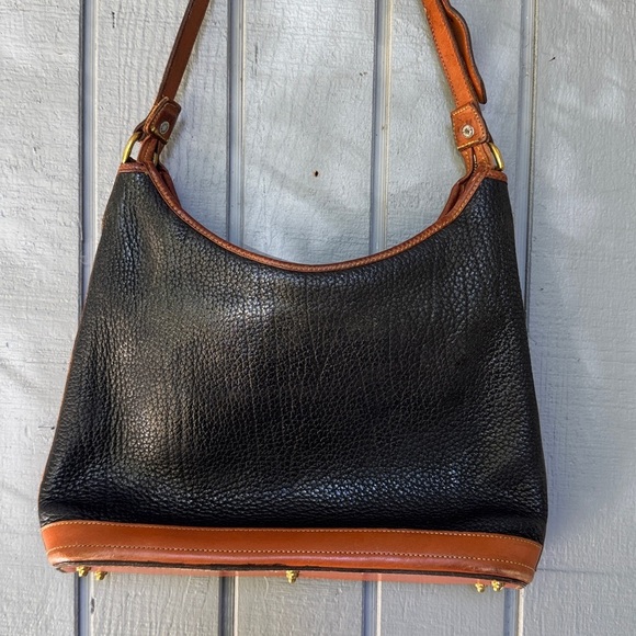 Dooney & Bourke Black and Brown Leather Shoulder Bag - Picture 4 of 7